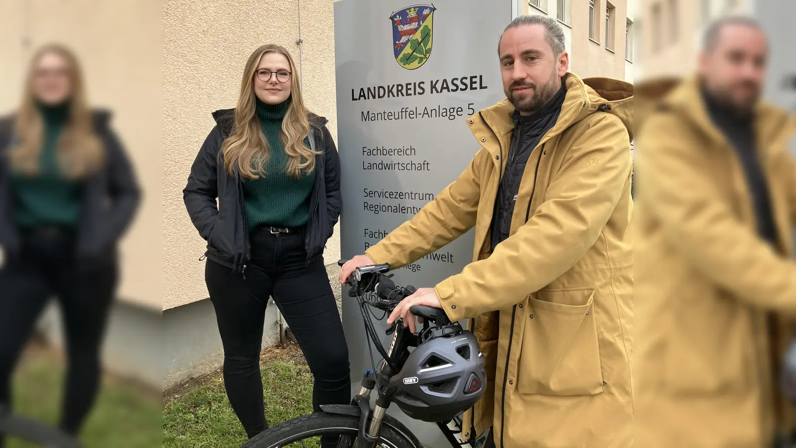 Die beiden Nahmobilitätskoordinierende des Landkreises Kassel: Nelli Gemar und Stefan Arend.  (Foto: Landkreis Kassel)
