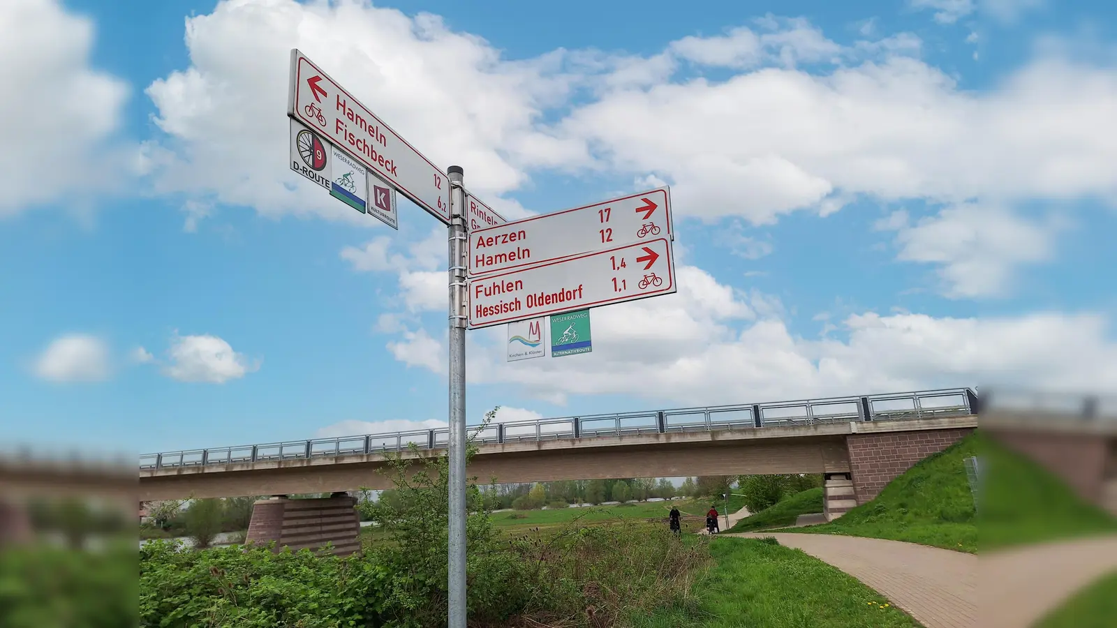Neues Routenlogo für den Weser-Radweg mit der Haupt- und Alternativroute. (Foto: Weserbergland Tourismus e.V.)