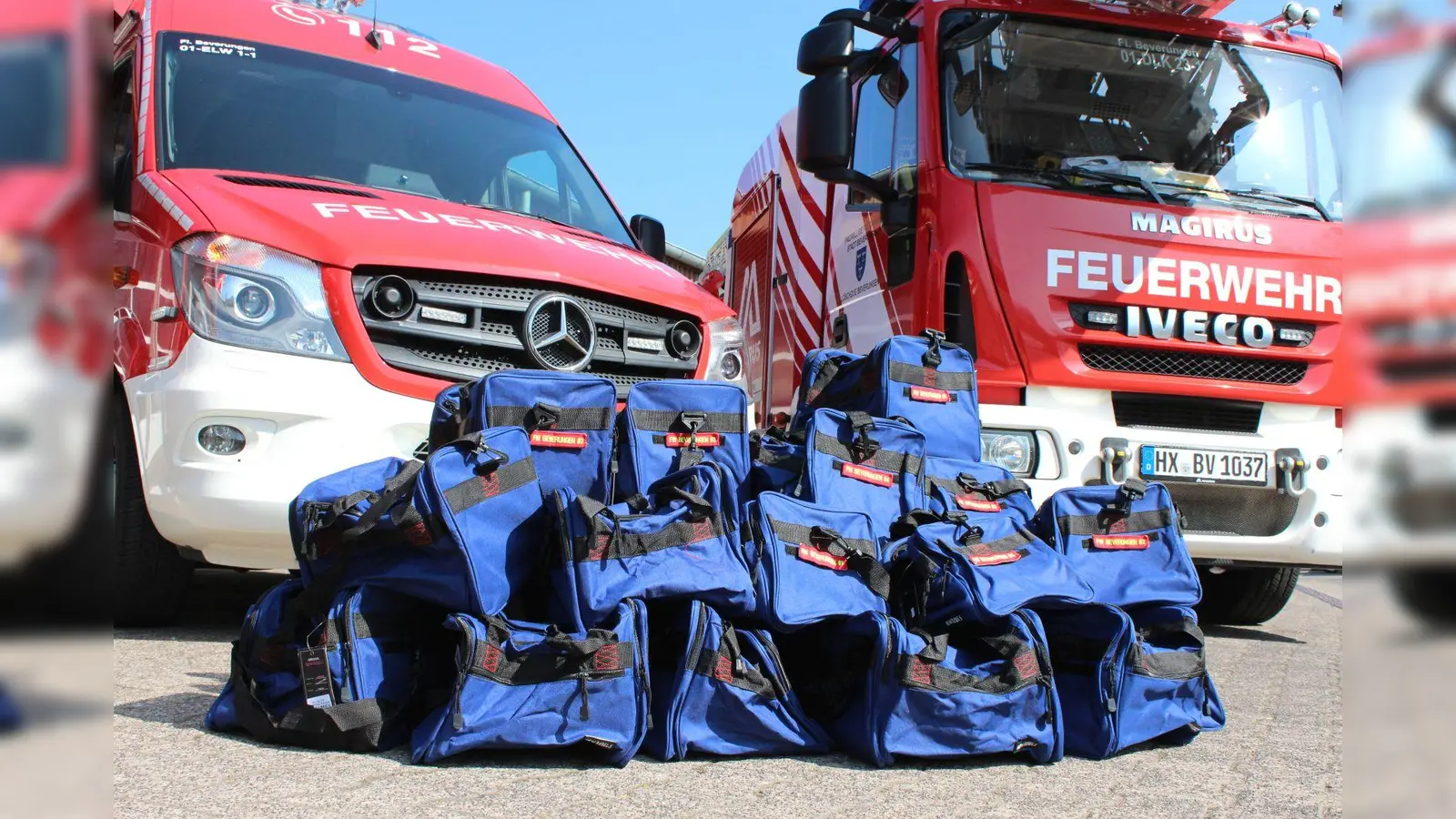 Die durch Spenden finanzierten Taschen tragen zur Gesundheitsvorsorge der Feuerwehrleute bei.  (Foto: privat)